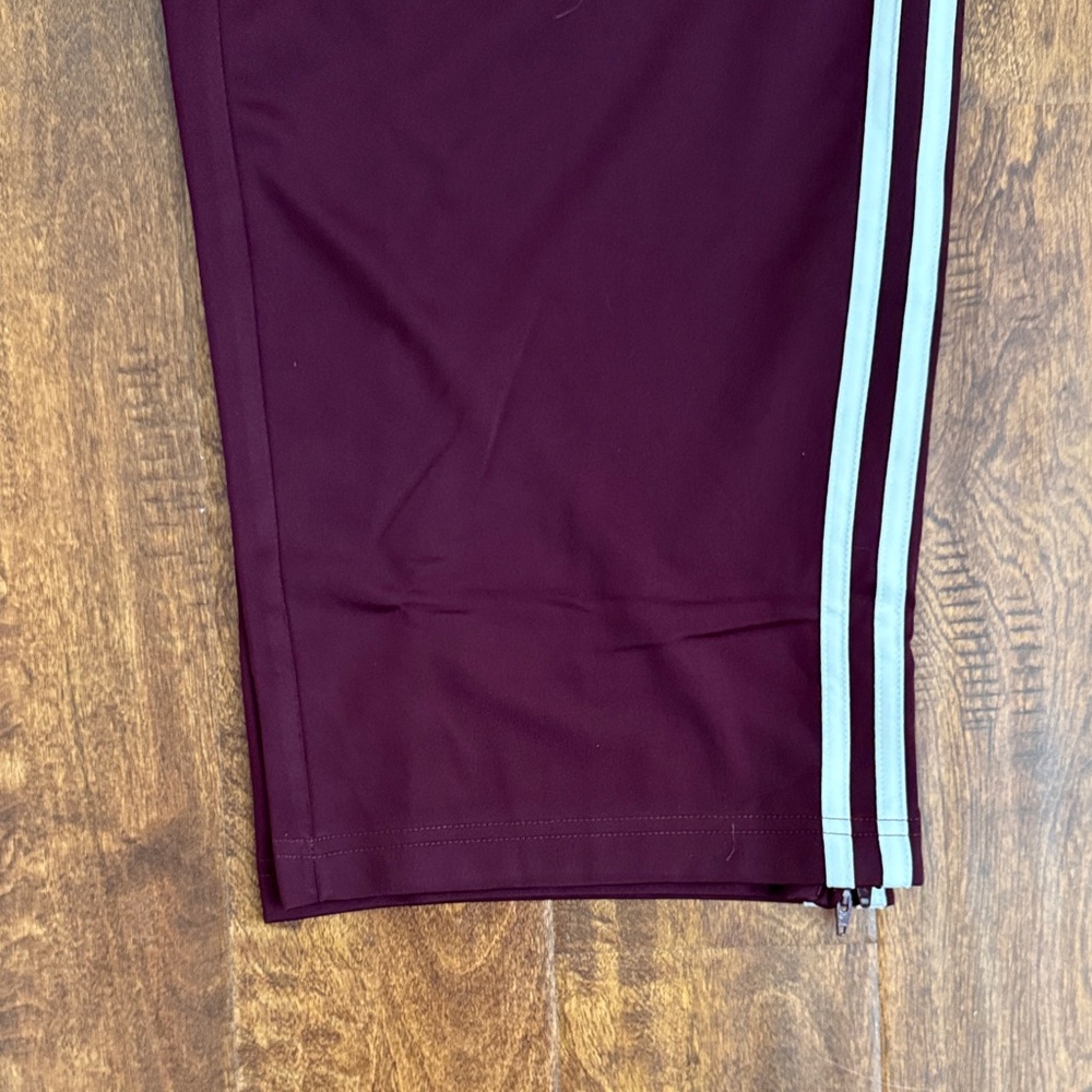 Adidas Maroon Trefoil Track Pants with White Stripes Size XXL - Picture 4 of 16